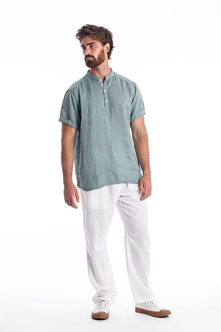 Linen Shirt Brad Chinois Green from Shop Like You Give a Damn