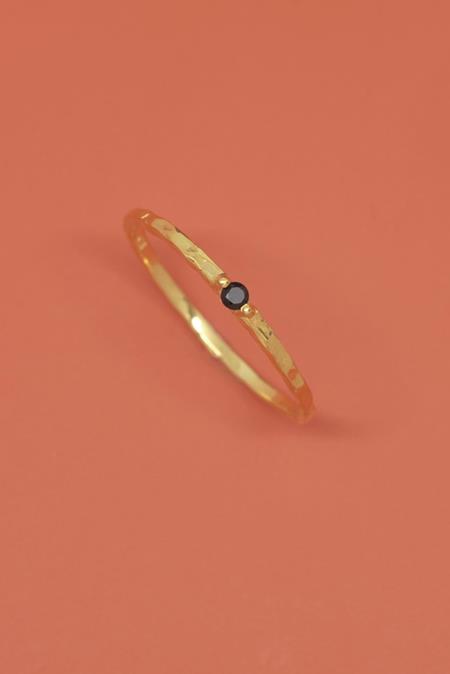 Ring Hammered Black Gold