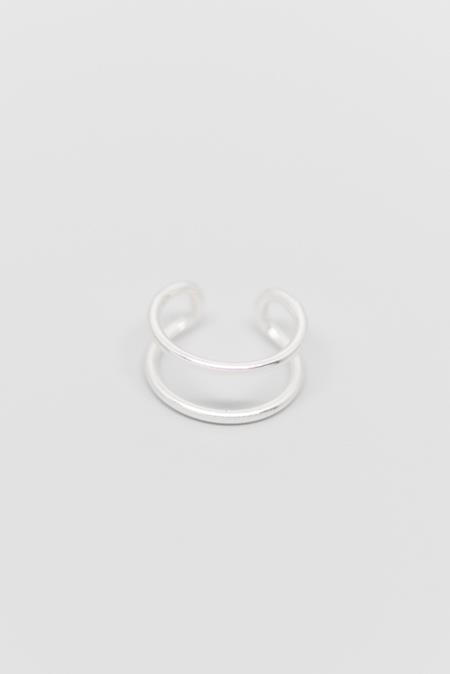 Tiny Ear Cuff Double Silver