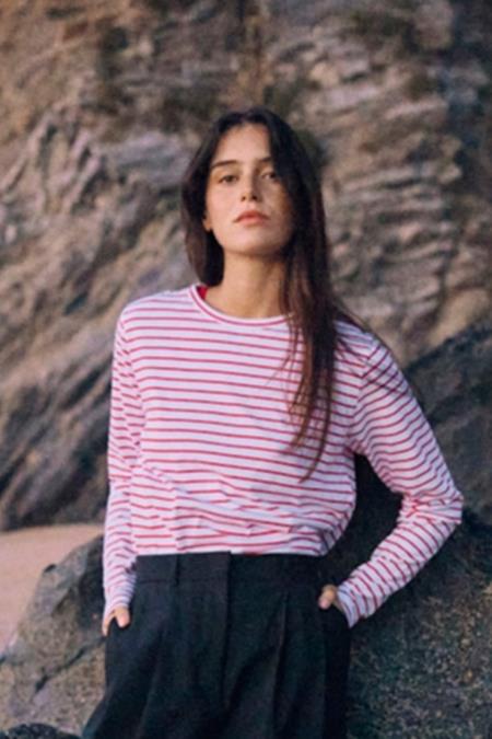 Longsleeve Streifen Rot-Weiß