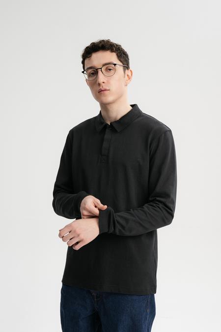 Poloshirt Lange Mouw Divit Zwart