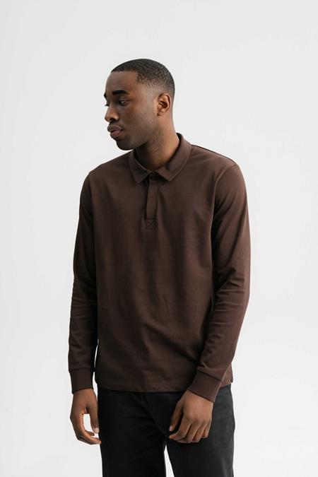 Poloshirt Lange Mouw Divit Donkerbruin