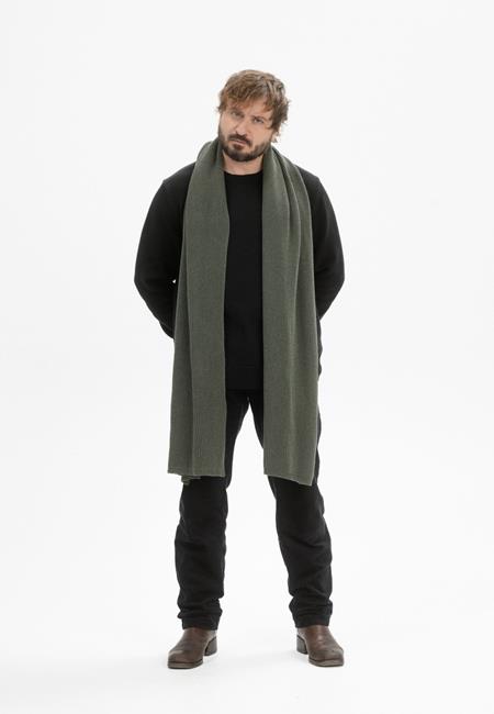 Schal Rippstrick Nagna Grün Melange