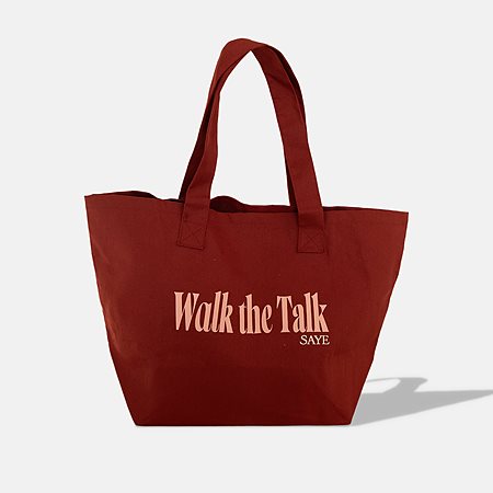 Totebag Walk The Talk Dark Red from Shop Like You Give a Damn