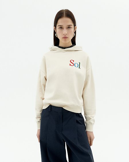 Hooded Sweatshirt Sun Type Valeria Off White via Shop Like You Give a Damn