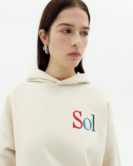 Hooded Sweatshirt Sun Type Valeria Off White from Shop Like You Give a Damn