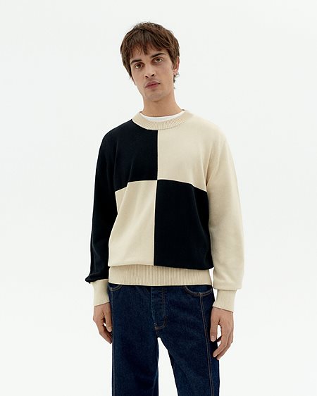 Knit Sweater Khem Black & Beige via Shop Like You Give a Damn