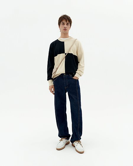 Knit Sweater Khem Black & Beige from Shop Like You Give a Damn