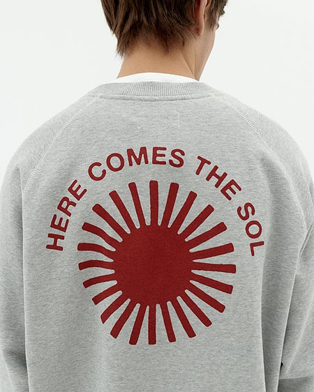 Sweatshirt Retro Sun Pepe Grey via Shop Like You Give a Damn
