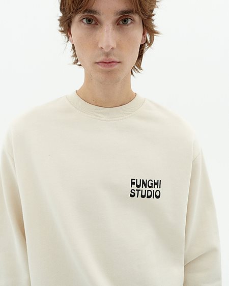 Sweatshirt Funghi Leon White from Shop Like You Give a Damn