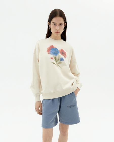 Sweatshirt Jimena Blurry Flower White via Shop Like You Give a Damn