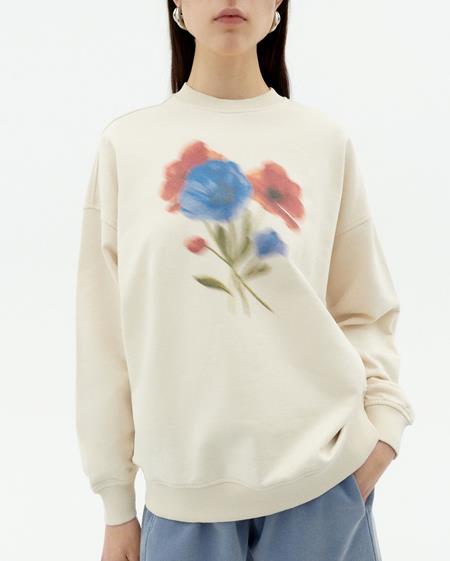 Sweatshirt Jimena Blurry Flower White from Shop Like You Give a Damn