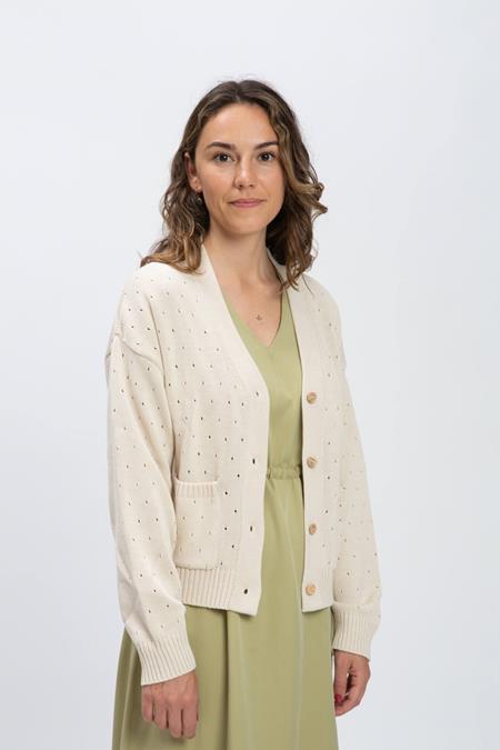 Frühling Strickjacke Sand Creme