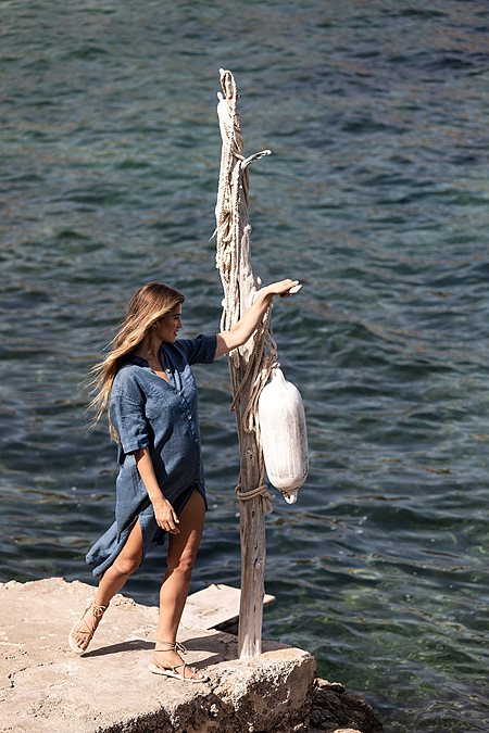 Dress Shirt Iria Jeans Blue via Shop Like You Give a Damn