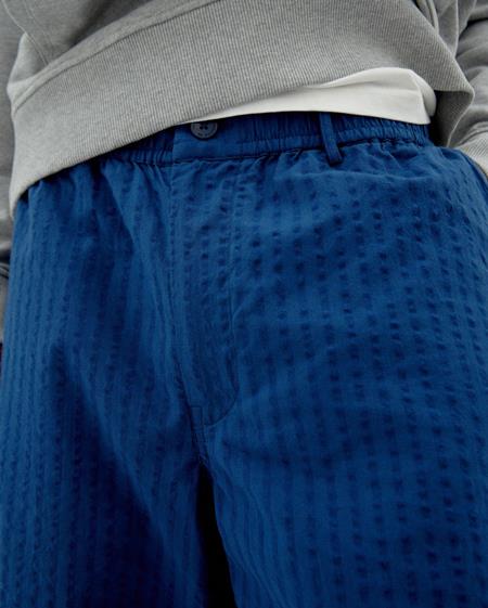 Shorts Seersucker Bermuda Gasper Blue from Shop Like You Give a Damn