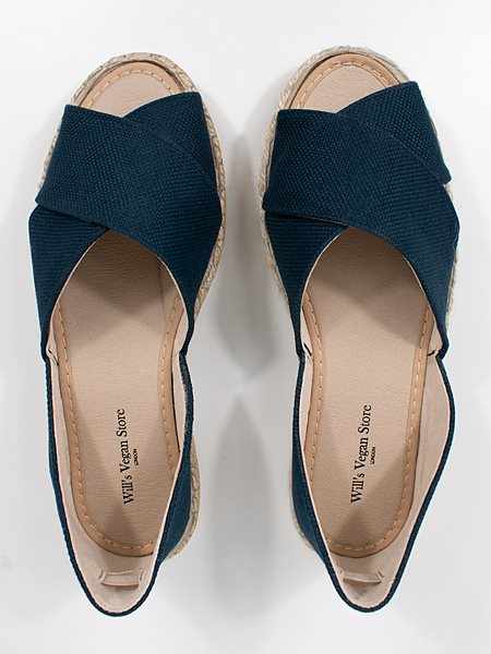 Espadrilles Cross Over Straps Marine Canvas from Shop Like You Give a Damn