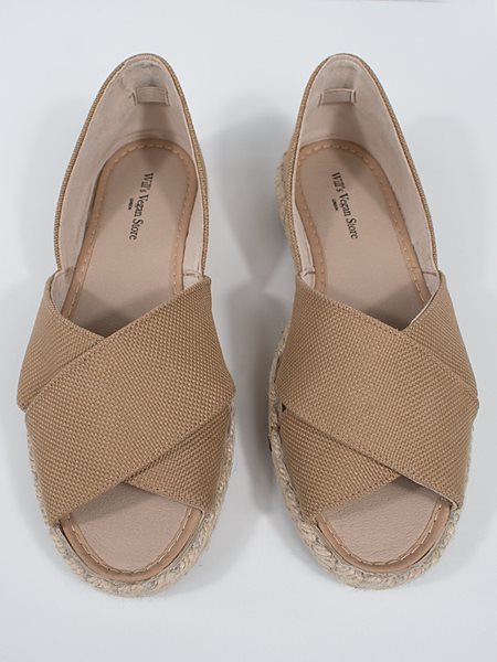 Espradilles Cross Over Straps Tan Canvas via Shop Like You Give a Damn