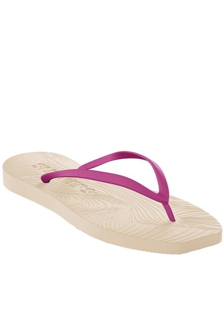 SLEEPERS: Teenslippers Taps Toelopend Beige/Fucsia