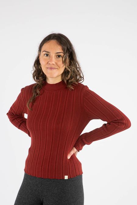 Longsleeve Ribbed Collared Maroon