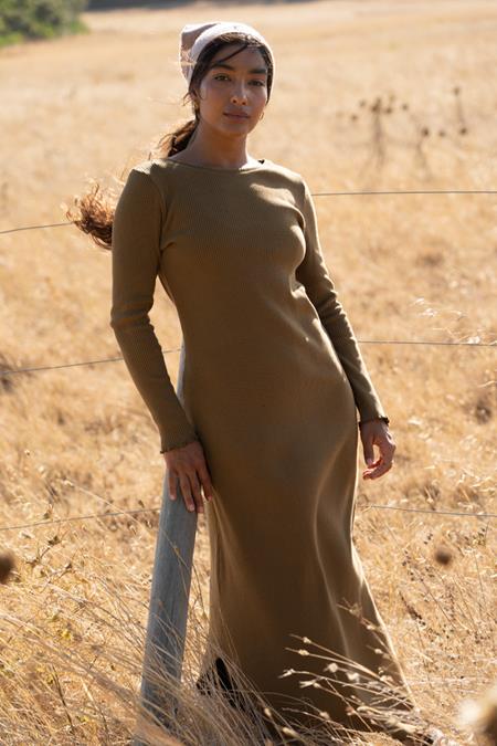 Jurk Rib Ella Pistache Groen