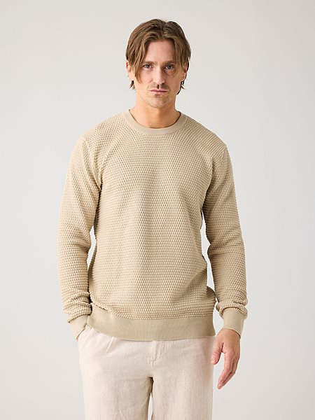 Knit Sweater Vagn Bubble Crew Neck Light Feather Grey via Shop Like You Give a Damn