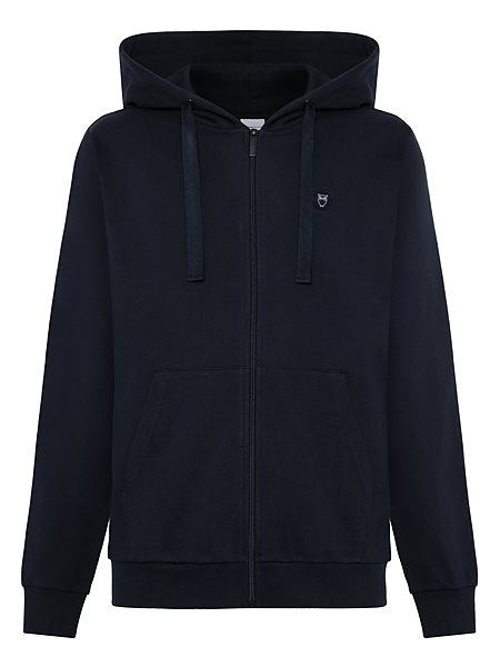 Zip Hoodie Kangaroo Badge Total Eclipse Navy from Shop Like You Give a Damn