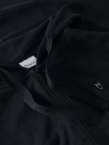 Zip Hoodie Kangaroo Badge Total Eclipse Navy from Shop Like You Give a Damn