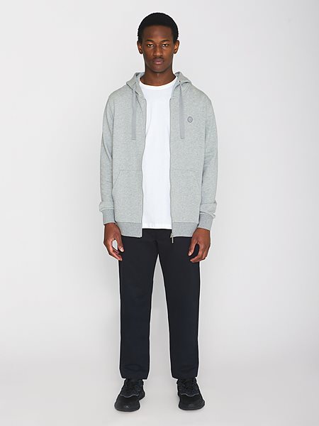 Zip Hoodie Kangaroo Badge Grey Melange from Shop Like You Give a Damn
