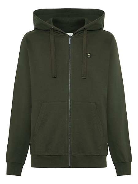 Zip Hoodie Kangaroo Badge Forrest Night Green via Shop Like You Give a Damn