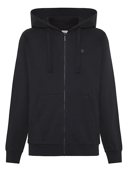 Zip Hoodie Kangaroo Badge Black Jet via Shop Like You Give a Damn