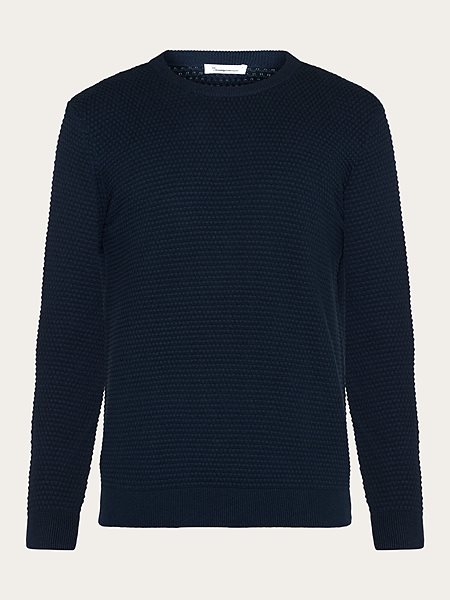 Knit Sweater Vagn Bubble Crew Neck Total Eclipse Navy from Shop Like You Give a Damn