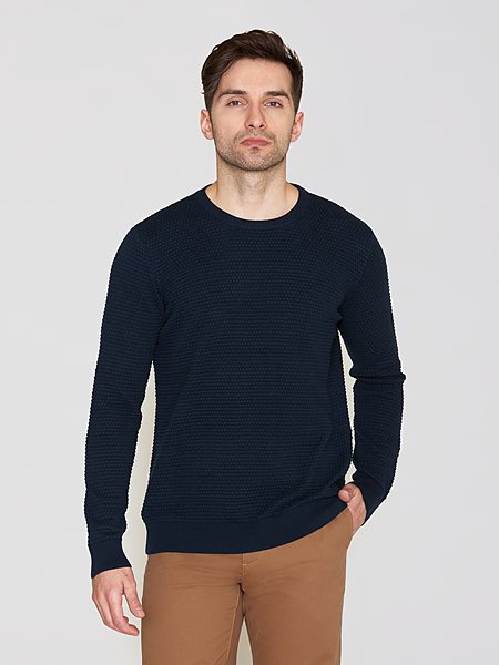 Knit Sweater Vagn Bubble Crew Neck Total Eclipse Navy via Shop Like You Give a Damn