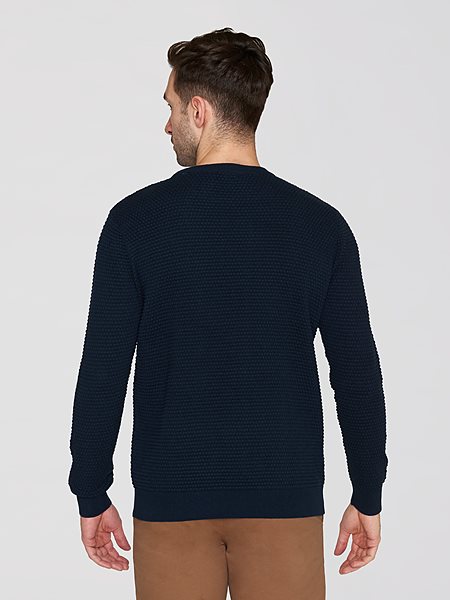 Knit Sweater Vagn Bubble Crew Neck Total Eclipse Navy from Shop Like You Give a Damn