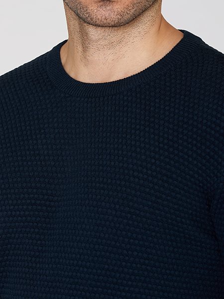 Knit Sweater Vagn Bubble Crew Neck Total Eclipse Navy from Shop Like You Give a Damn