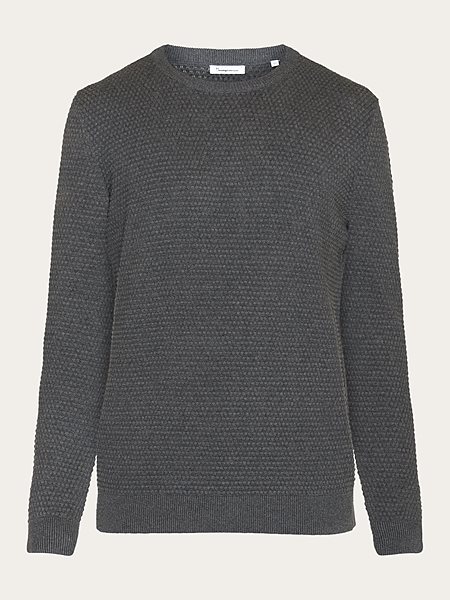 Knit Sweater Vagn Bubble Crew Neck Dark Grey Melange from Shop Like You Give a Damn