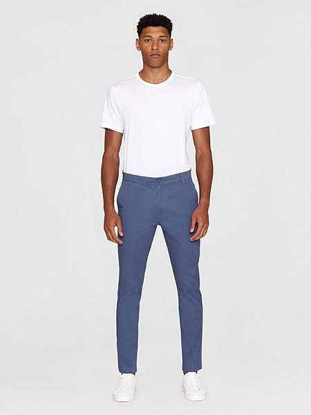 Chino Pants Luca Slim Twill Vintage Indigo via Shop Like You Give a Damn