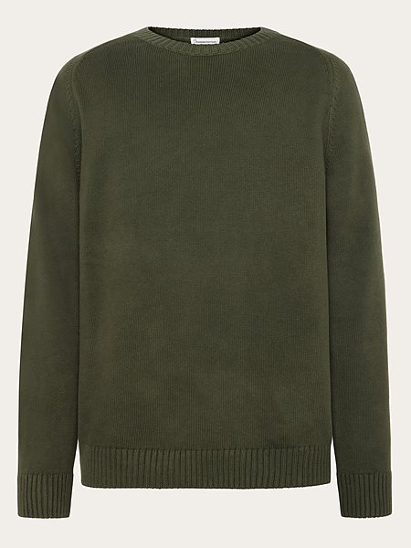 Knitted Sweater Plain Crew Neck Forrest Night Green via Shop Like You Give a Damn