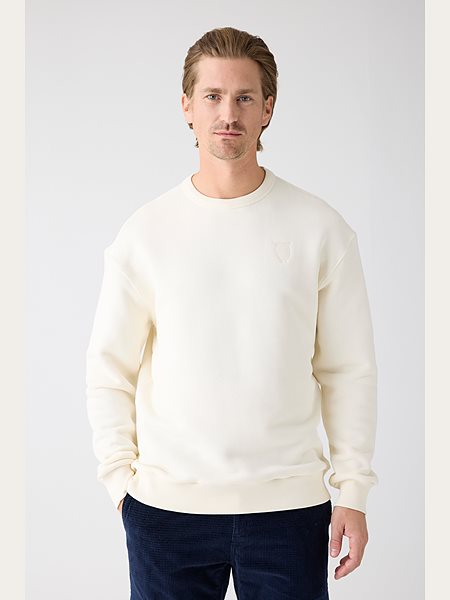 Sweatshirt Chest Embroidery Egret White via Shop Like You Give a Damn