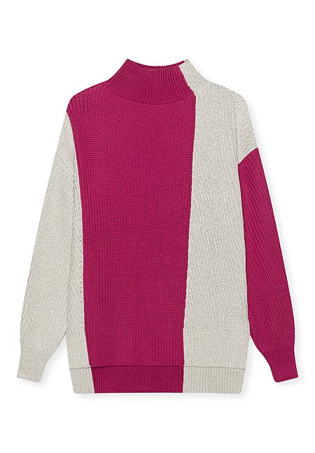 Sweater Thelisa Ecru/Fuchsia from Shop Like You Give a Damn