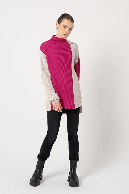 Sweater Thelisa Ecru/Fuchsia from Shop Like You Give a Damn