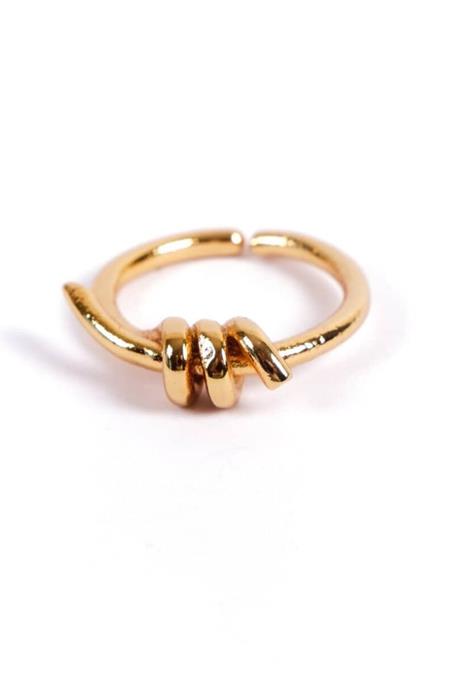 Les Reines: Ring Unisex Fährknoten 24k Vergoldet