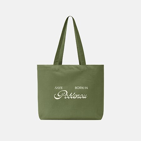 Tote Bag Born In Poblenou Forest Green via Shop Like You Give a Damn