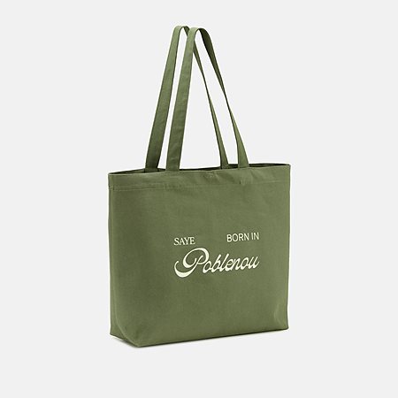 Tote Bag Born In Poblenou Forest Green from Shop Like You Give a Damn