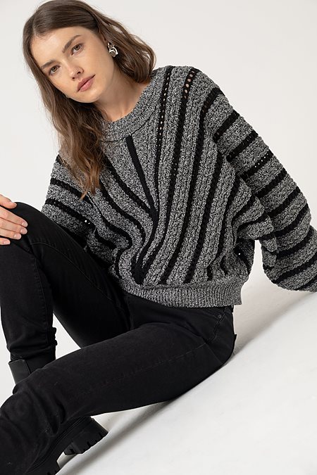 Sweater Elondra Black Melange via Shop Like You Give a Damn
