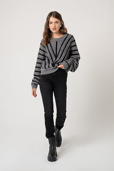 Sweater Elondra Black Melange from Shop Like You Give a Damn