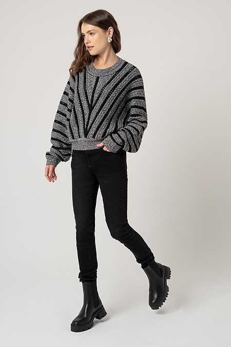Sweater Elondra Black Melange from Shop Like You Give a Damn