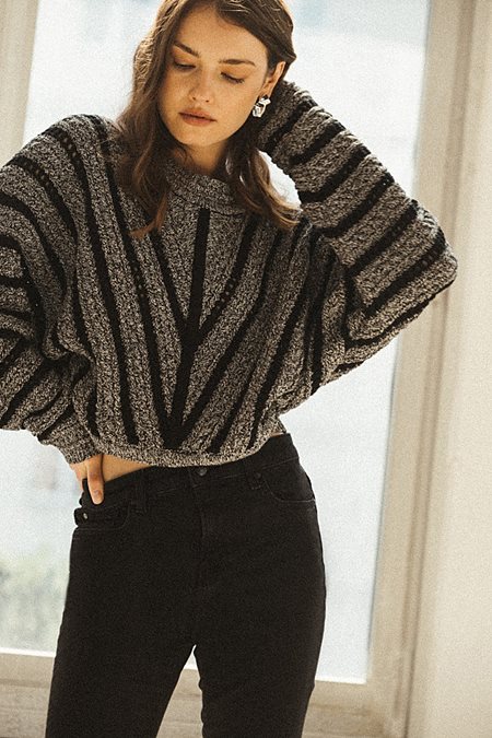 Sweater Elondra Black Melange from Shop Like You Give a Damn