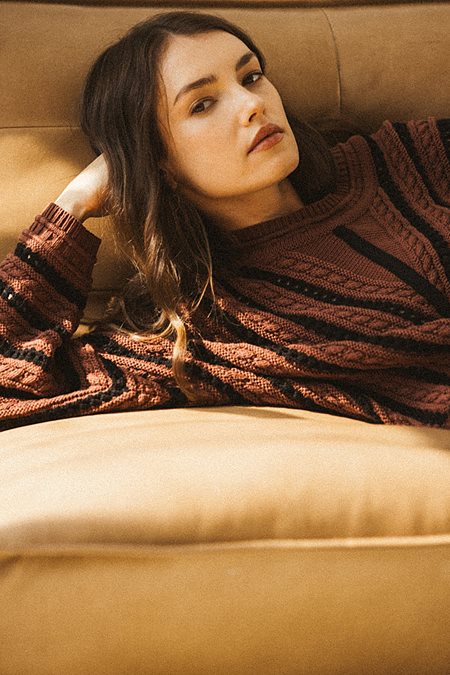 Sweater Elondra Maroon Black from Shop Like You Give a Damn