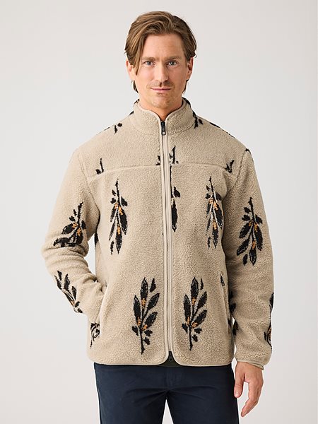 Jacket Sos Loose Fit Aop Zip Beige via Shop Like You Give a Damn