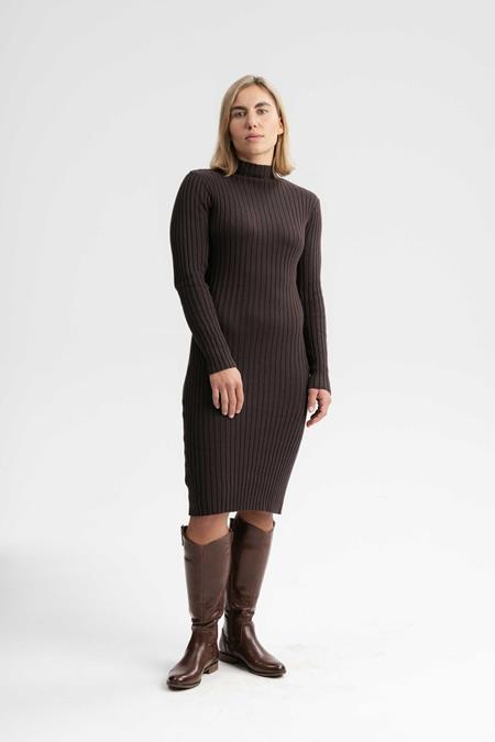 Kleid Shivani Rib Dunkelbraun